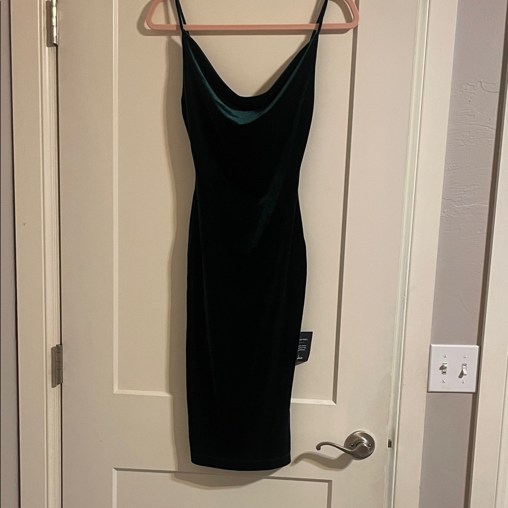 Lulu's Dark Green Strapless Dress